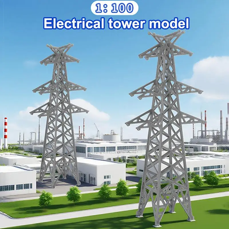 Mini Model Electric Power Tower 1:100/1:150 ABS High Voltage Tower Modeling Railway Train Sand Table Scene Layout Assembly Toys view 2