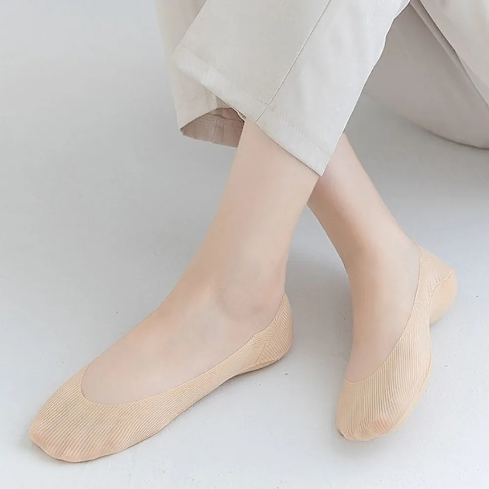 1 Pairs سيليكون المضادة للانزلاق النساء الجوارب سامسونج القطن أسفل غير مرئية قارب الجوارب المنخفضة قطع تنفس الجليد جوارب حريرية الصيف