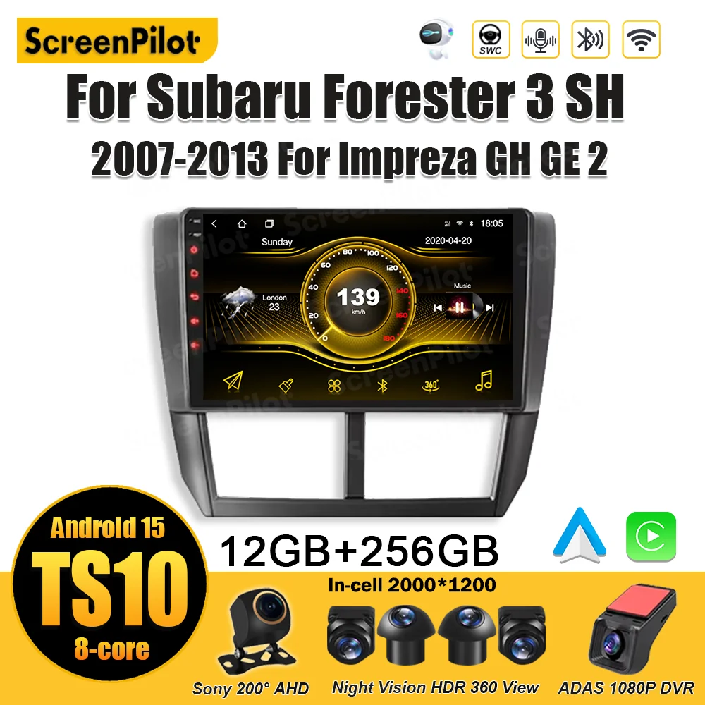 

Для Subaru Forester 3 SH 2007-2010 2012 2013 для Impreza GH GE 2 Android15 Автомобильный радиоприемник Стерео головное устройство Мультимедийный видеоплеер