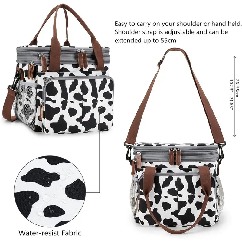 DT39 Large Capacity Expandable Lunch Bag, Double Deck Insulated Cooler Leakproof for Men Women Office Picnic