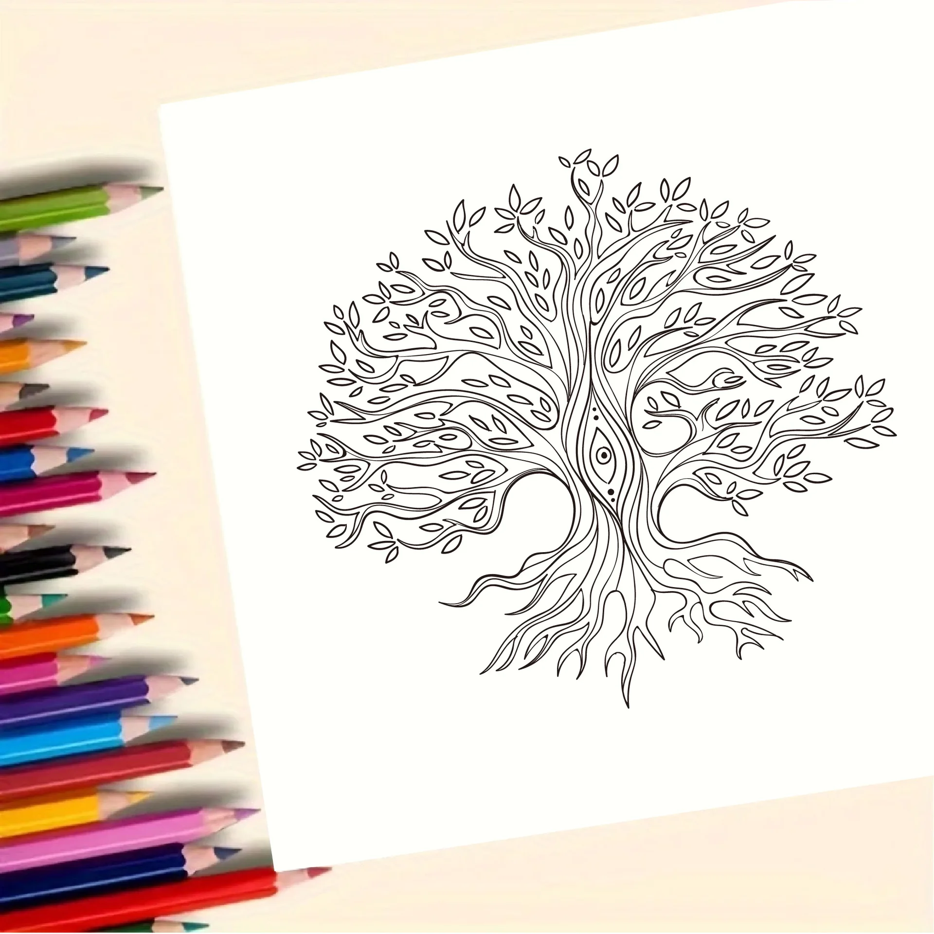 كتاب تلوين Bview Art Mandala للبالغين: 24 صفحة من الرسوم التوضيحية الفنية بالأشجار والزهور والتصاميم النباتية #4