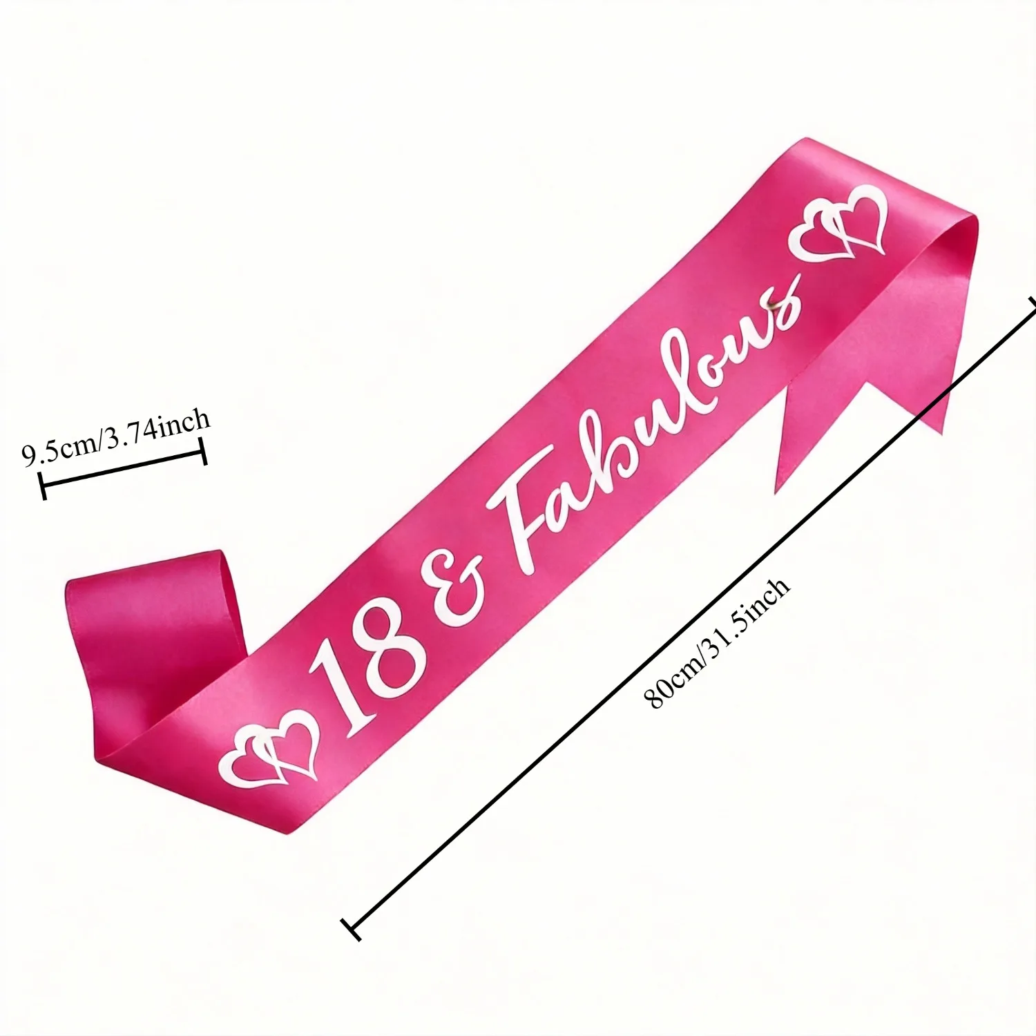 1PC Blush Pink 18th Birthday Sash Gift for Women 80th Birthday Party Decorations Supplies Photo Booth Prop view 2