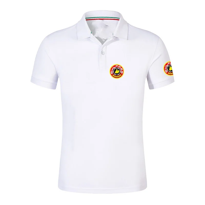 

2024 Men Summer High Quantity Polo Shirt Comfortable Solid Color Casual Printing Short Sleeve Fashion Loose Clothing Retro Top