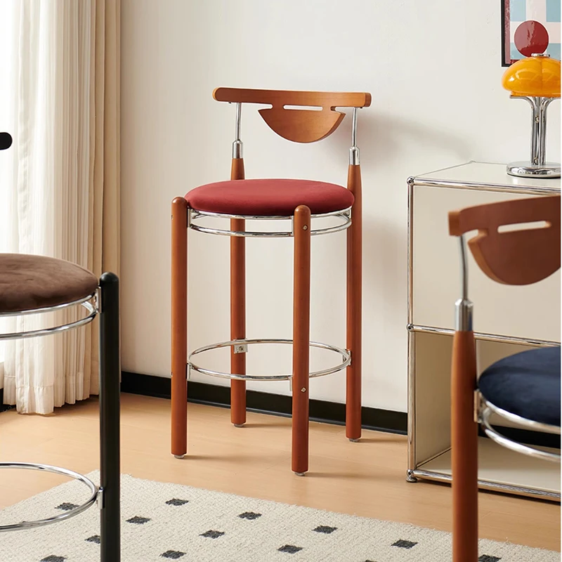 الشمال غرفة المعيشة كراسي بار تصميم أسود مطعم كراسي بار خشبية الجمالية الحديثة Sillas Para Comedor أثاث فريد من نوعه