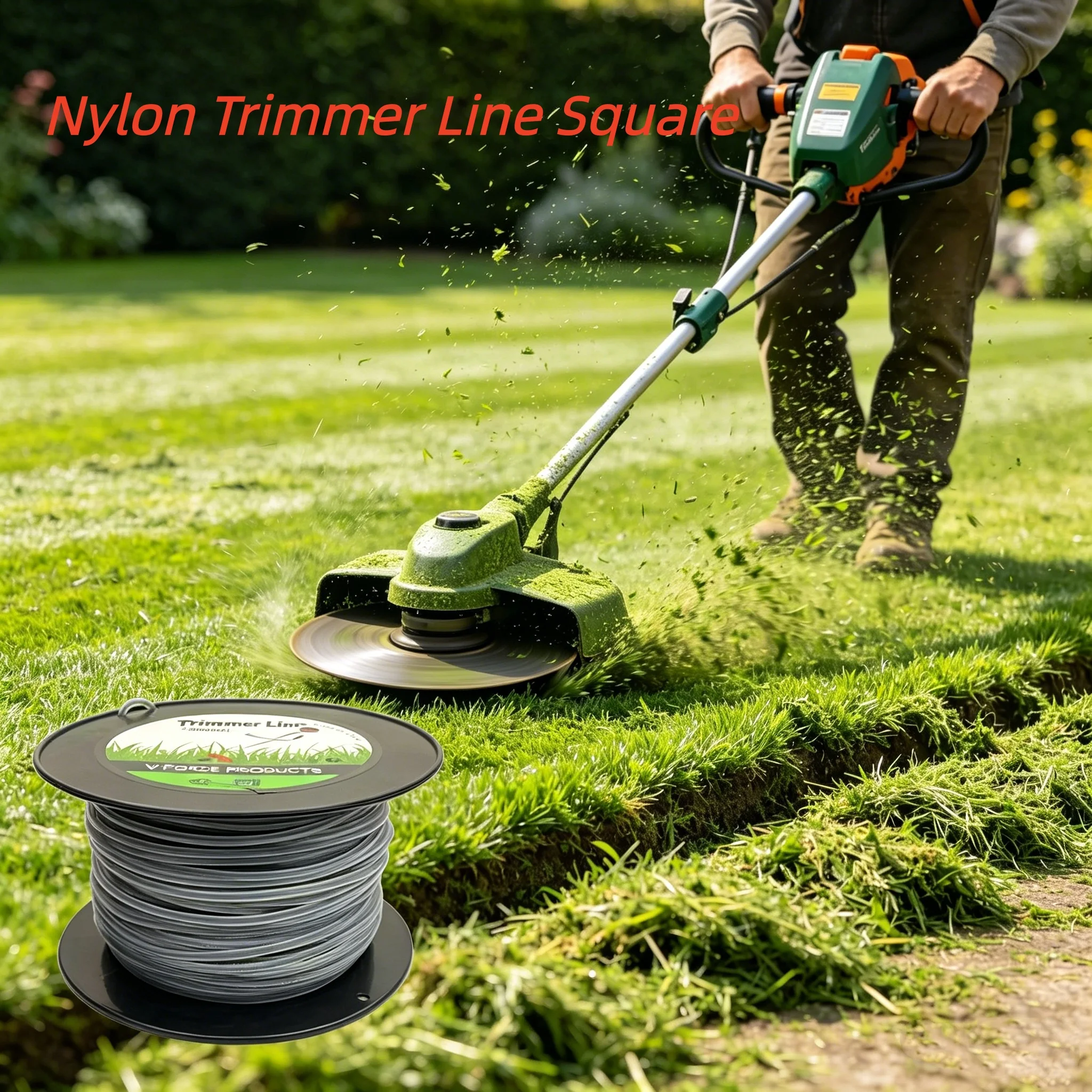 LUSQI Square Nylon Trimmer Line Wrap Reel Heavy Duty Grass Trimmer Rope For Brush Cutter Lawn Mower Garden Weeder