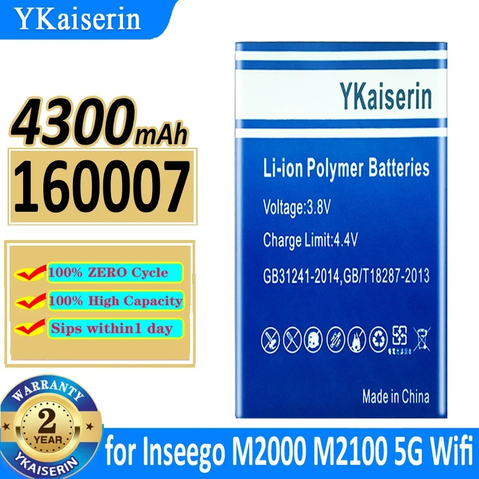 YKaiserin Battery 160007 4300mAh for Inseego M2000 M2100 5G Wifi 40123134 Batteries Warranty + Track NO