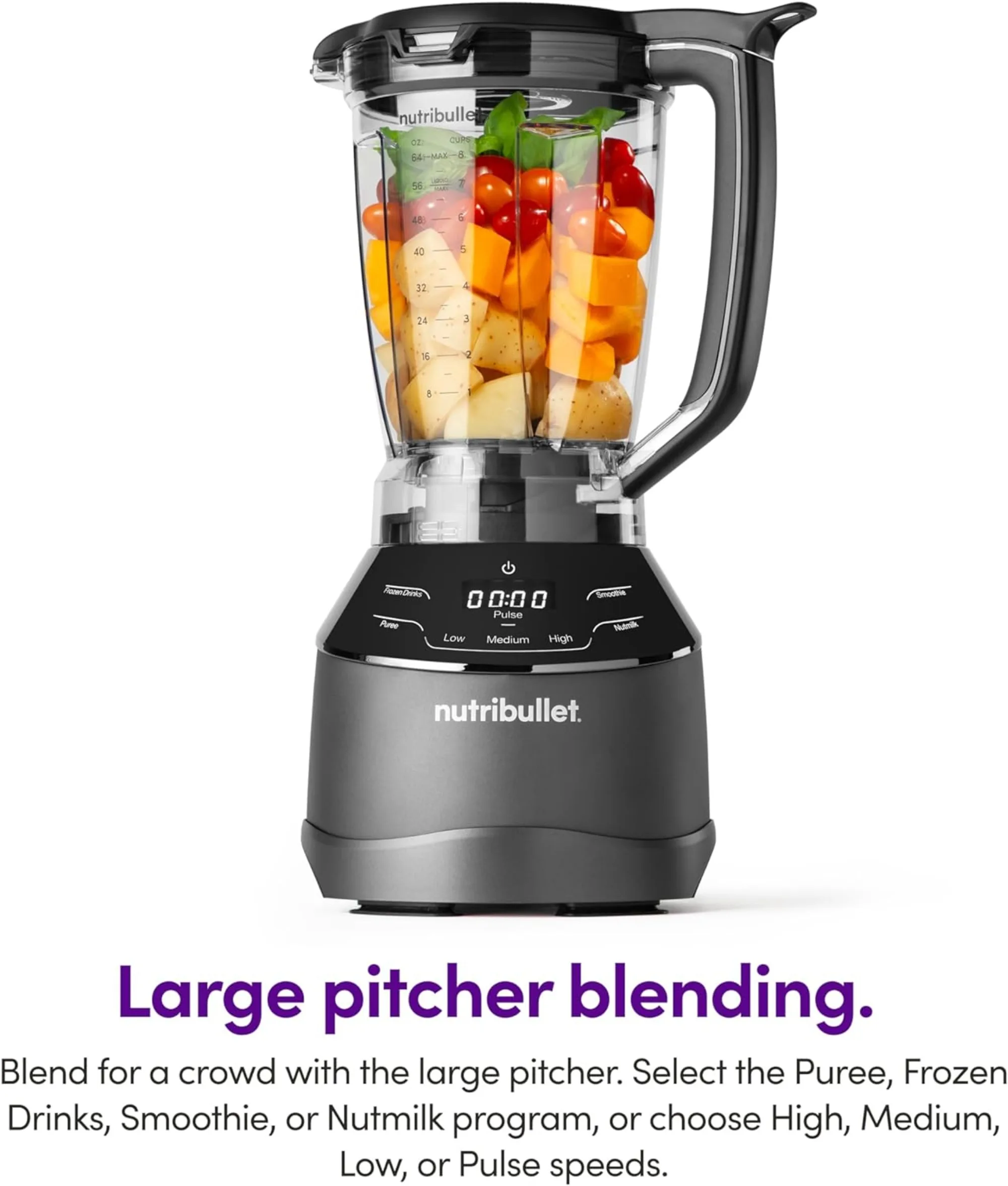 เครื่องปั่นสีดำที่มีประสิทธิภาพสำหรับการผสมสมูทตี้ที่อ่อนนุ่มและอื่นๆ