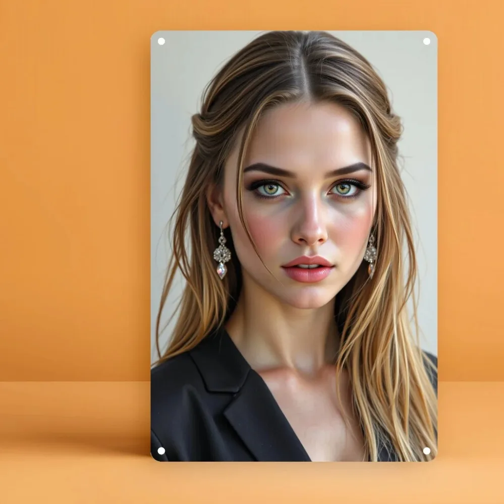 Allegra K أقراط كريستال نسائية جدار الفن 8x12 بوصة أنيقة الألومنيوم ديكور المنزل