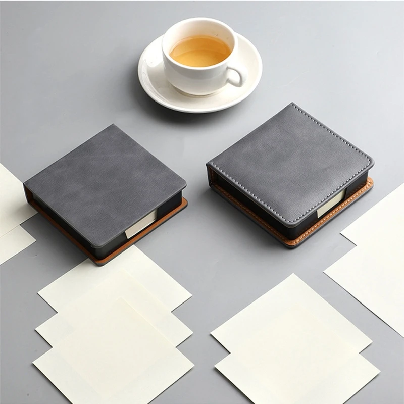 ファッション付箋オーガナイザーボックス革メモパッドディスペンサーデスクトップオーガナイザー用品学生オフィスワーカー子供