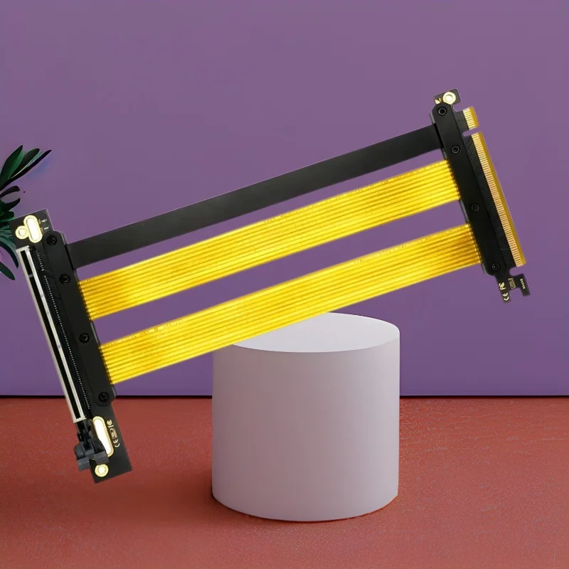 

20CM PCIE5.0 X16 Riser Cable PCI Express 5.0 16X to 16X 90-Degree Slot to 180-Degree GPU Vertical Cable Compatible with PCIe 4.0