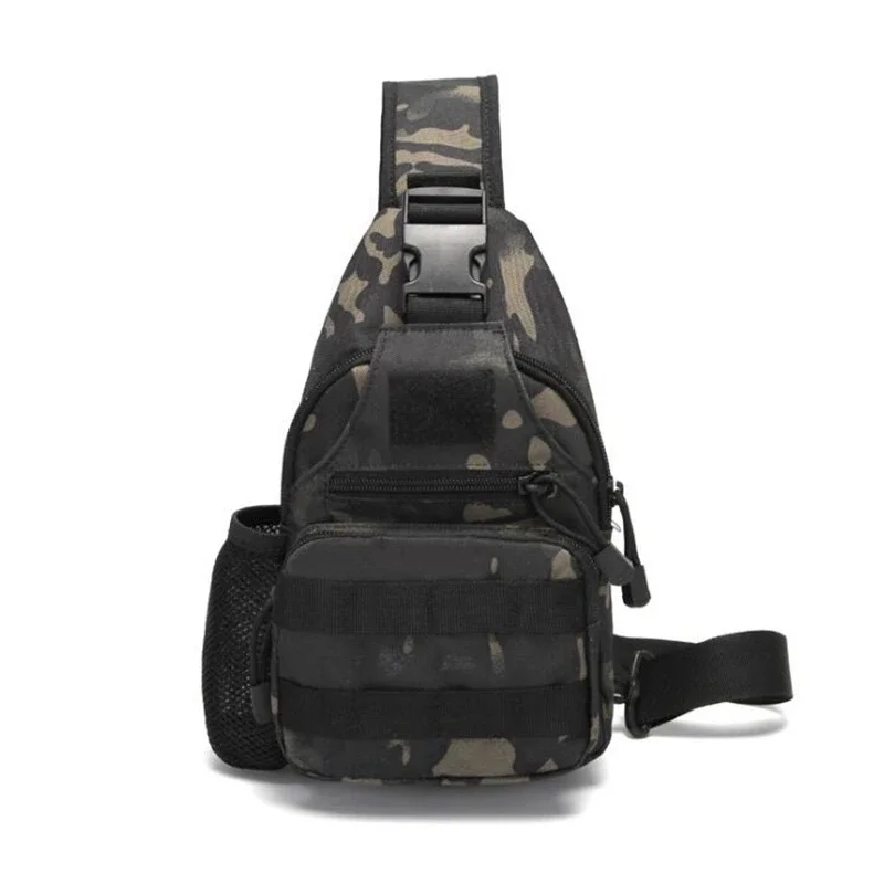 Tactical Sling Pack  Molle Chest Crossbody Shoulder Bags with Patch Design for Outdoor Walking Hiking Biking Hunting