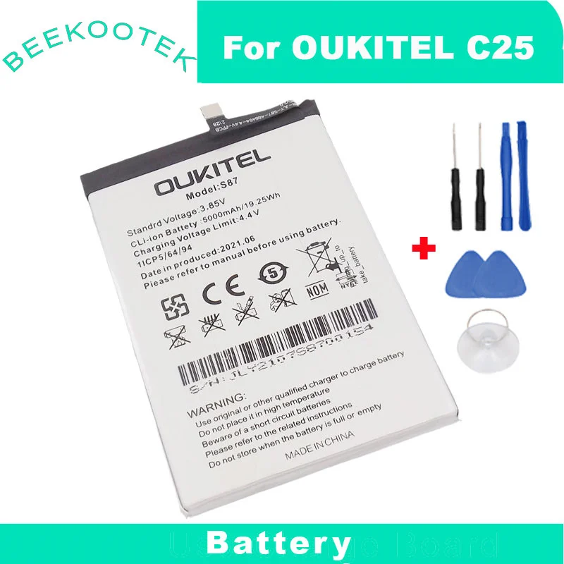 

In Stock 2023 production date for OUKITEL C25 battery 5000mAh Long Standby Time For OUKITEL S87 Battery