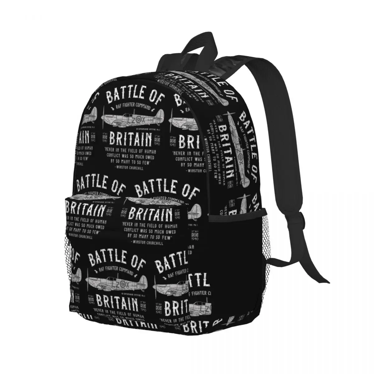 Battle Of Britain Spitfire Backpack Student Boys Girls BookBag Men Women School Bag Laptop Shoulder Bags