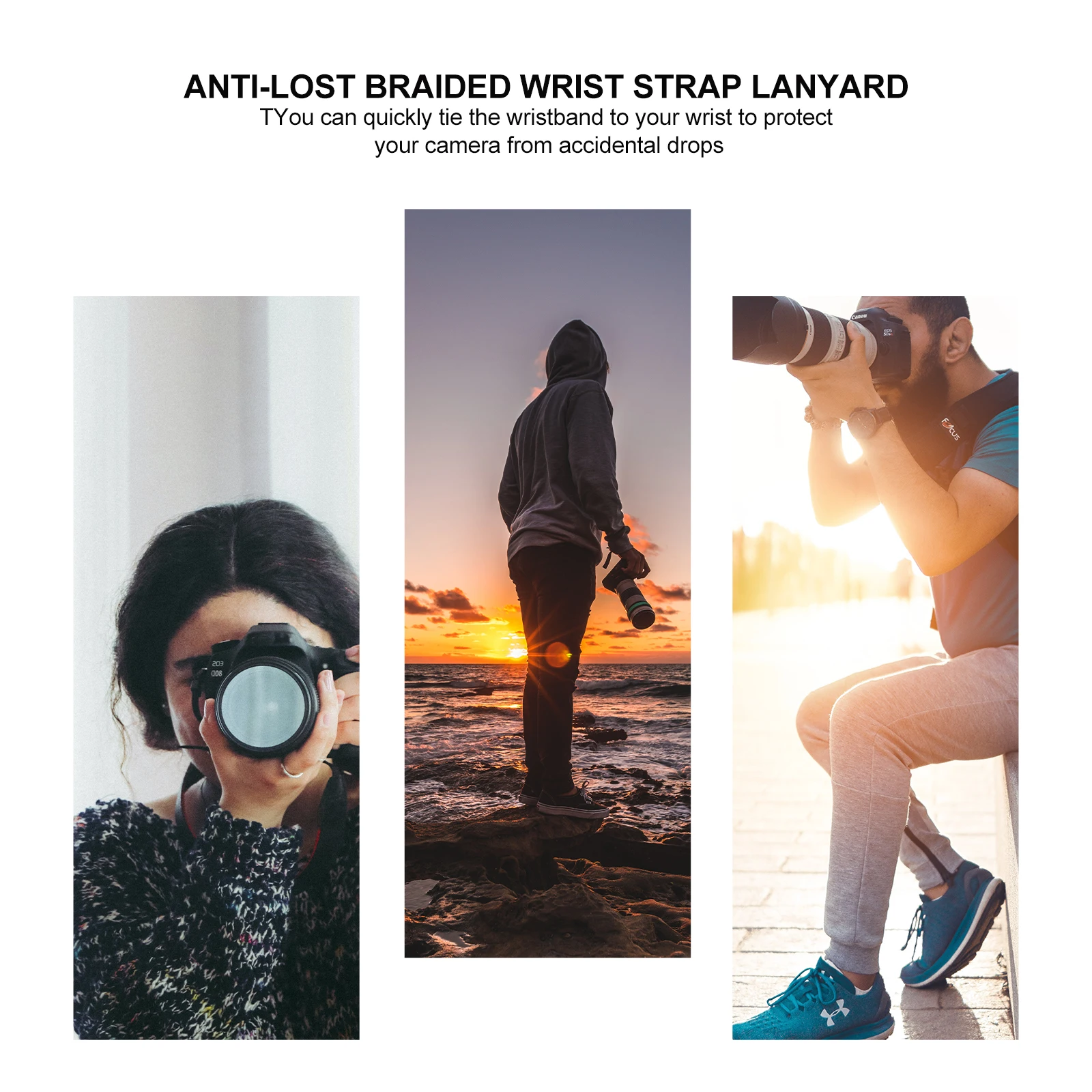 

Adjustable Camera Anti-Loss Strap High Toughness Wear-Resistant Quick-Fit Secure Band For All Wrist Sizes Comfortable Long Wear