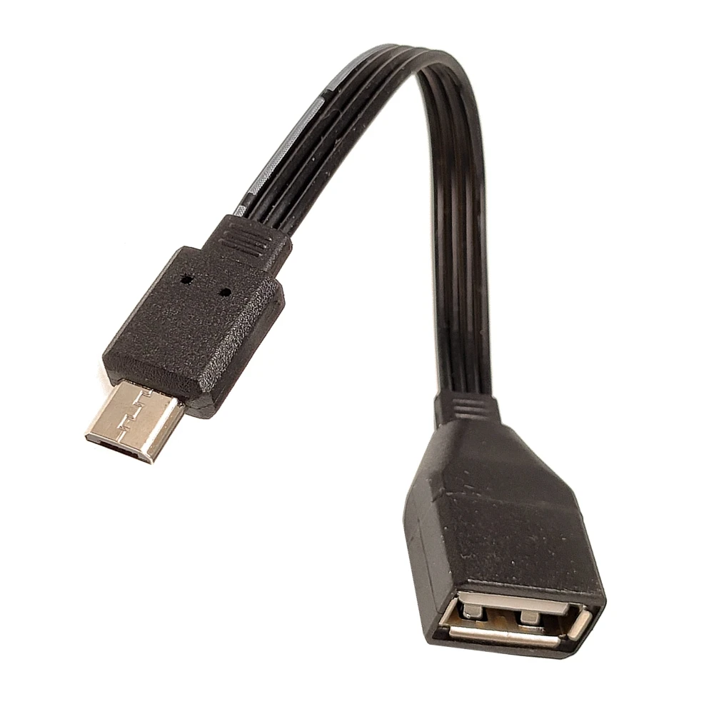 90° Angle USB 2.0 One Female to Micro 5 Pin USB B Plug Right Angle OTG Short Adapter Cable 10CM 20CM