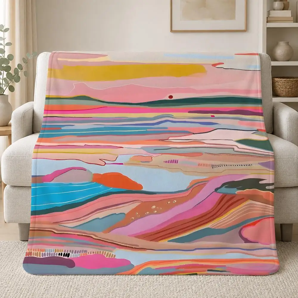Contemporary European Visual Artist Marina Ester Castaldo Throw Soft Plush Flannel Throw Blanket Sofa Bed Travel Home Decor