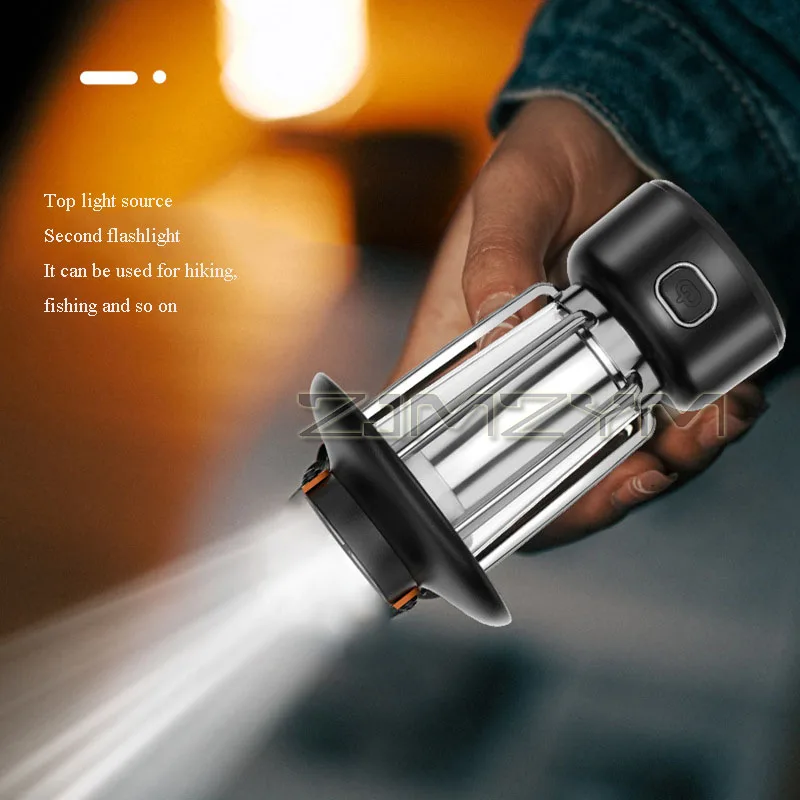 Linterna para acampar al aire libre de 4 modos, lámpara de ambiente portátil recargable para acampar, minilinternas colgantes LED potentes, luz de emergencia