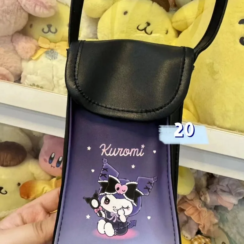 Kuromi Anime Kawaii Sanrio PU simple épaule bandoulière téléphone sac mignon dessin animé cadeau d'anniversaire sac étanche cadeaux jouets