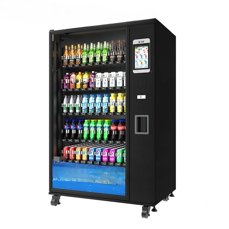 Vending machine, non-drop smooth side delivery beverage vending machinec