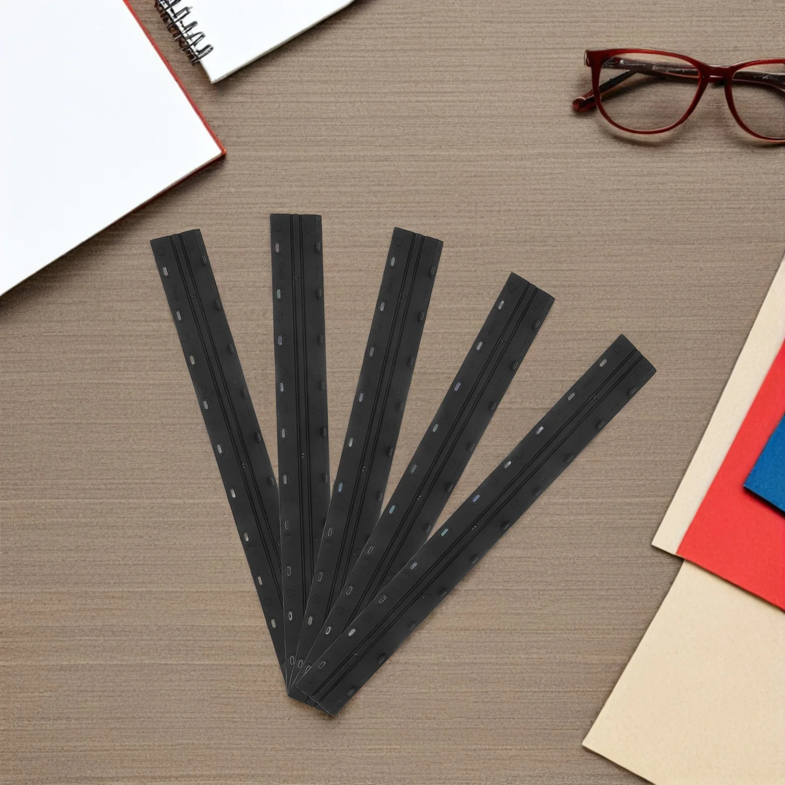 100pcs Plastic Bars 11.8X1.4X0.4 Inch For Paper Files Organizer File Grip Office Paper Clamp Document Strips Report Cover