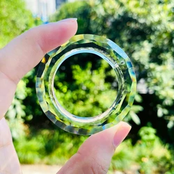 Muy Bien 50mm Circle Sun Catcher Crystal Prisms Faceted Glass Ring Chandelier Crystals Lamp Parts Drops Hanging Pendant Decor