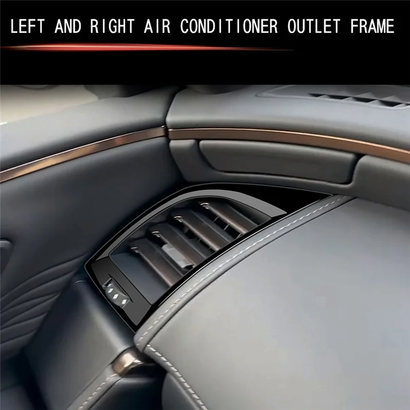 لتويوتا ألارد 40 سلسلة 2023 + RHD مشرق الأسود لوحة القيادة تكييف الهواء تنفيس المخرج غطاء إطار الكسوة ملصق أجزاء