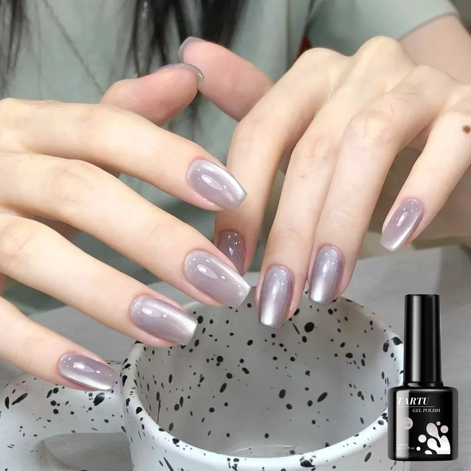 8ML Magnetic Cat Eye Gel Nail Polish Crystal Glassy Romantic Soak Off UV LED Gel Moonlight for Holiday DIY Art Party Birthday