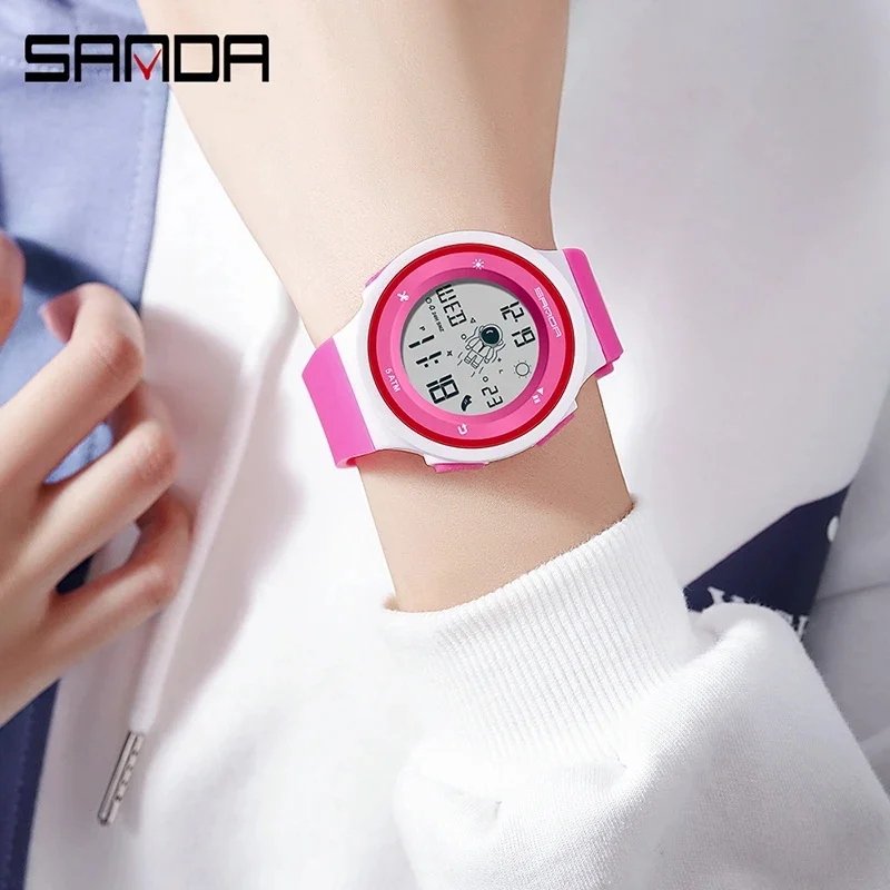 SANDA 2121 디지털 시계 남성용 군사 육군 스포츠 크로노그래프 날짜 손목시계, 오리지널 50m 방수 남성 전자 시계 선물