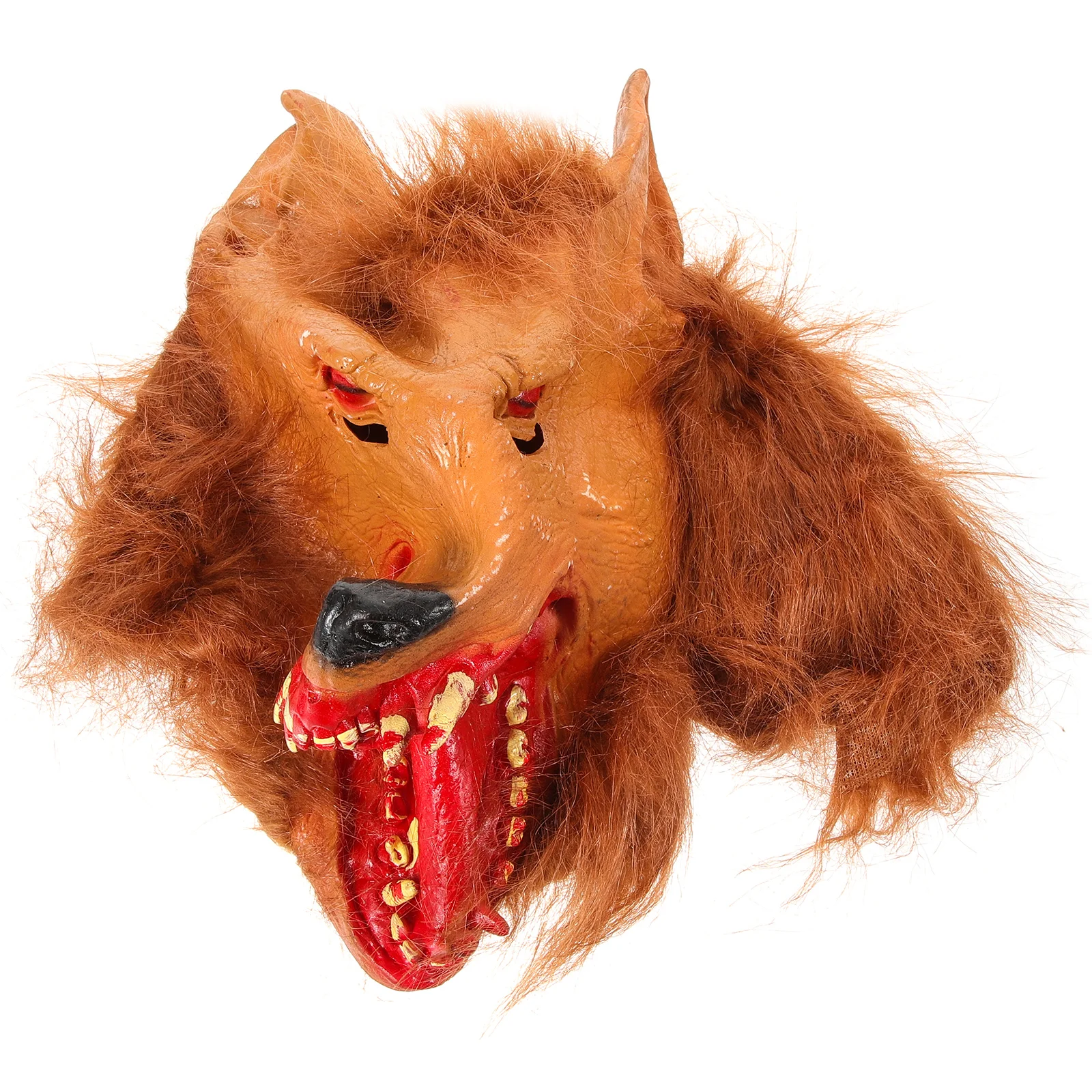 Testa di lupo Maschera di Halloween Maschera cosplay di lupo arancione Costume leggero spaventoso Forniture per feste in maschera