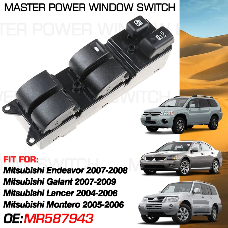Panel główny przełącznika podnośnika szyb samochodowych MR587943 14 pinów do Mitsubishi Wysiłek Galant Lancer 2004-2009 WSMT010 z przodu po lewej