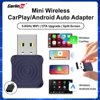 CarlinKit 5,0 Mini Ultra CarPlay adaptador inalámbrico 2 en 1 Wifi 5,8G Android Auto Dongle inalámbrico para Spotify Music OEM Car
