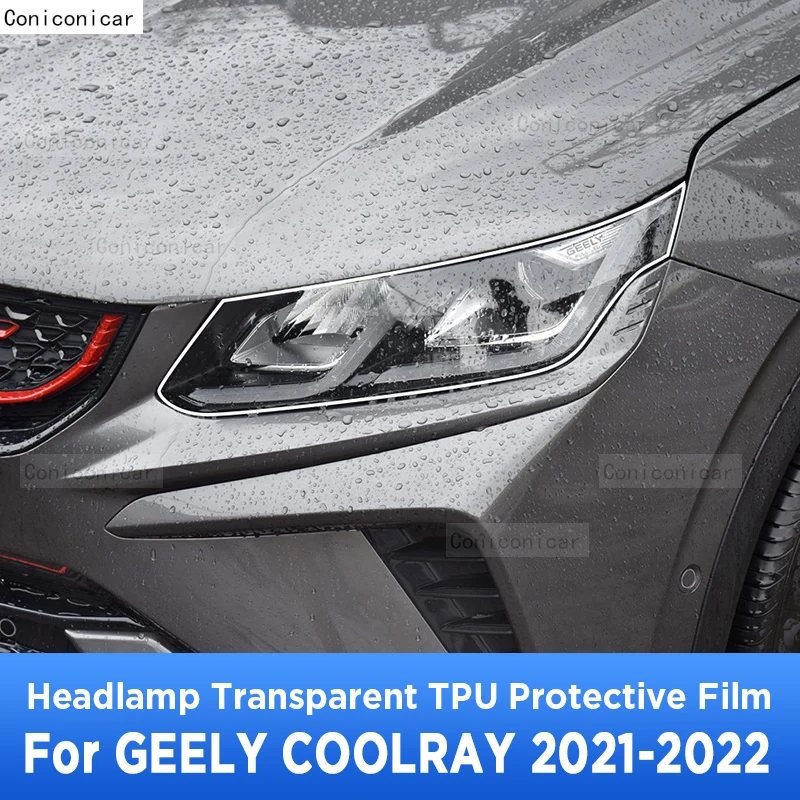 

For GEELY COOLRAY 2021 2022 Car Exterior Headlight Anti-scratch Front Lamp Transparent TPU Protective Film Accessories Sticker