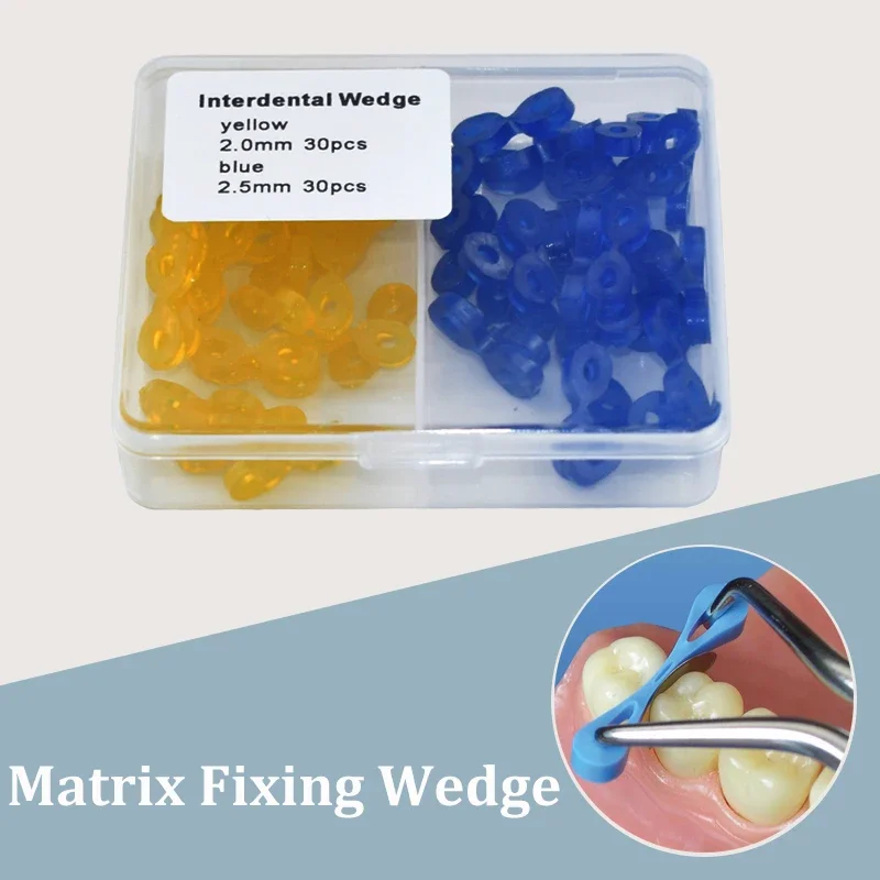 60Pcs Autoclave Dental Matrix Wedge Seperator Elastic Rubber Fixing Wedges For Dental Matrix Matrices