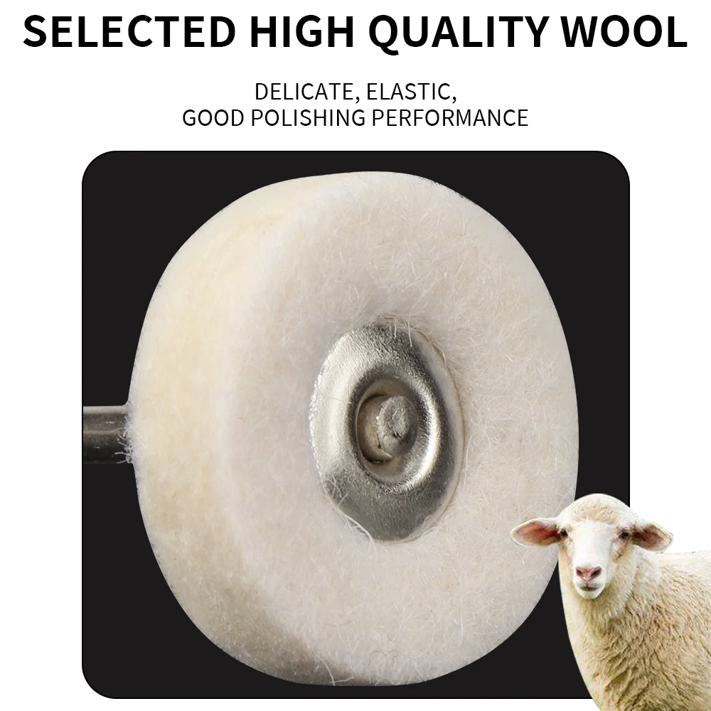 10Pcs Rotary แปรงขัดขัดขัด Buffing ล้อแปรงสำหรับโรตารี่เครื่องมือ25Mm รอบผ้าขนสัตว์อุปกรณ์เสริม