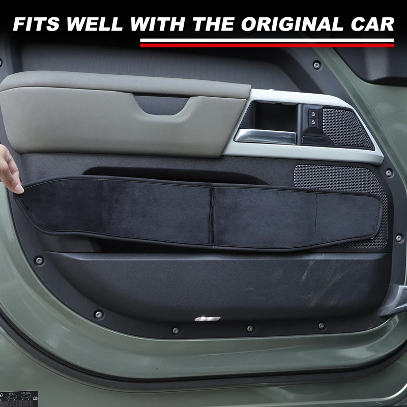 

For Land Rover Defender 2020-2026 Velvet Black Car Door Anti-Dirt Mat Anti-Slip Mat Decorative Sticker Car Interior Accessories