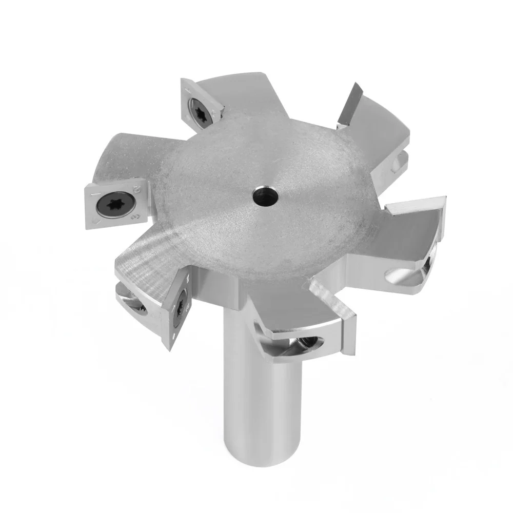 Six Flute T Slot Cutter Round Shank Grooving Cutter Tungsten Carbide Woodworking Router Tenon Edge Trimming Tool Shank 20mm