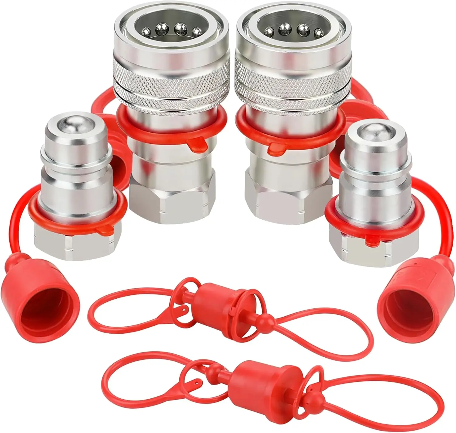 Strong Carbon Steel Couplers Quick Connect 1 4 NPT for tractor for Quick Connect 3600 PSI Working Pressure 7.9 GPM Nominal Flow