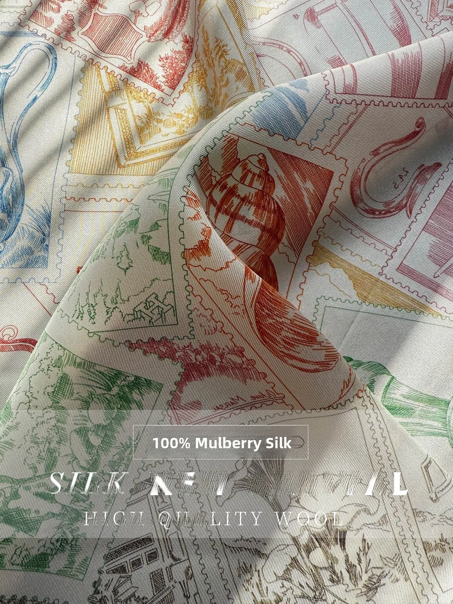 Faionable 90cm 8 Momme Silk Scarf True Silk Square Scarf Versatile 00%  Silk Twill Pattern Sli Accory for ...