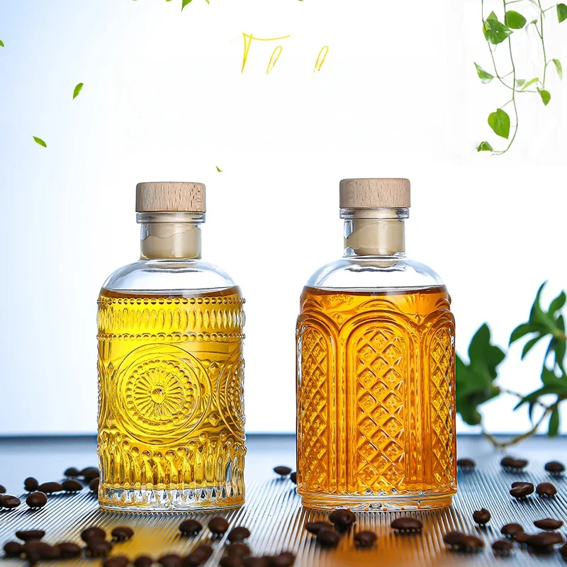 High-End Empty Glass Wine Bottle 100ml 150ml Coffee Cold Brew Glass Bottle Sealed Storage Jar Kitchen Cooking Utensil