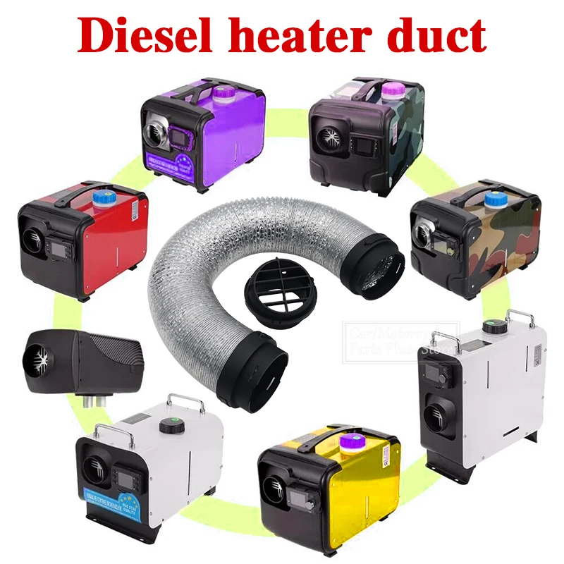 75mm Air Diesel Heater Ducting Duct Pipe Hose Connectors Outlet Set 1x Air Outlet & 1x Heater Duct Pipe Tube for Camper Caravan