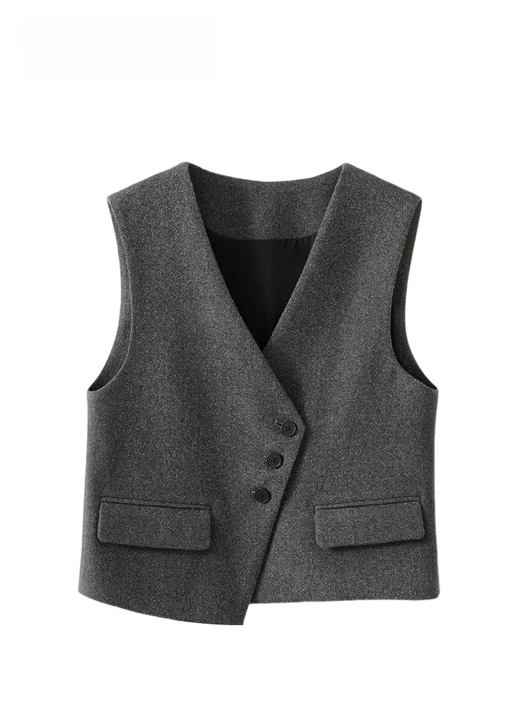 

plus Size Suit Vest Women's Autumn Winter New Sle Svel Jaet Outerwear Trendy Casual ket Polyester Fiber