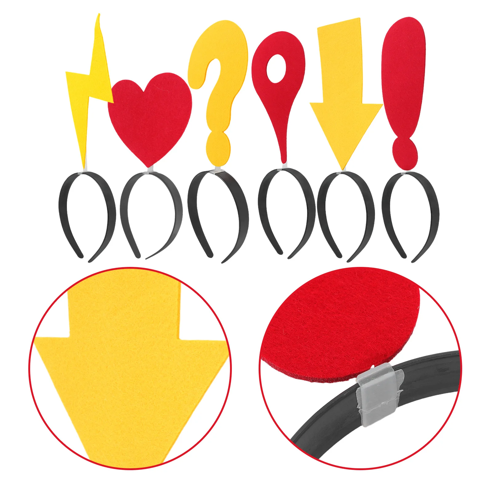 

6Pcs Cute Headbands for Party and Casual Wear Adorned with Symbols Ideal for Photo Shoots and Stage Performances