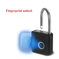 Smart Fingerprint Padlock Waterproof Biometric Fingerprint Keyless Door Lock USB Rechargeable Security Padlock for House Unlock