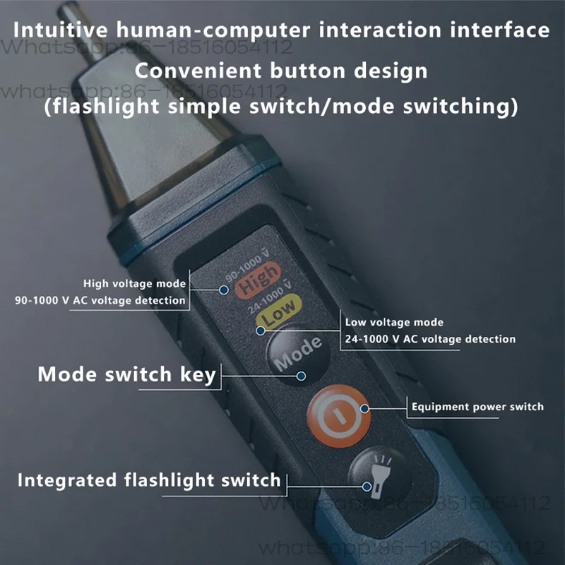 1000-17 Professional Non-contact Voltage Tester Self-test IP67 Rating Dual Voltage Power Tool Accessories