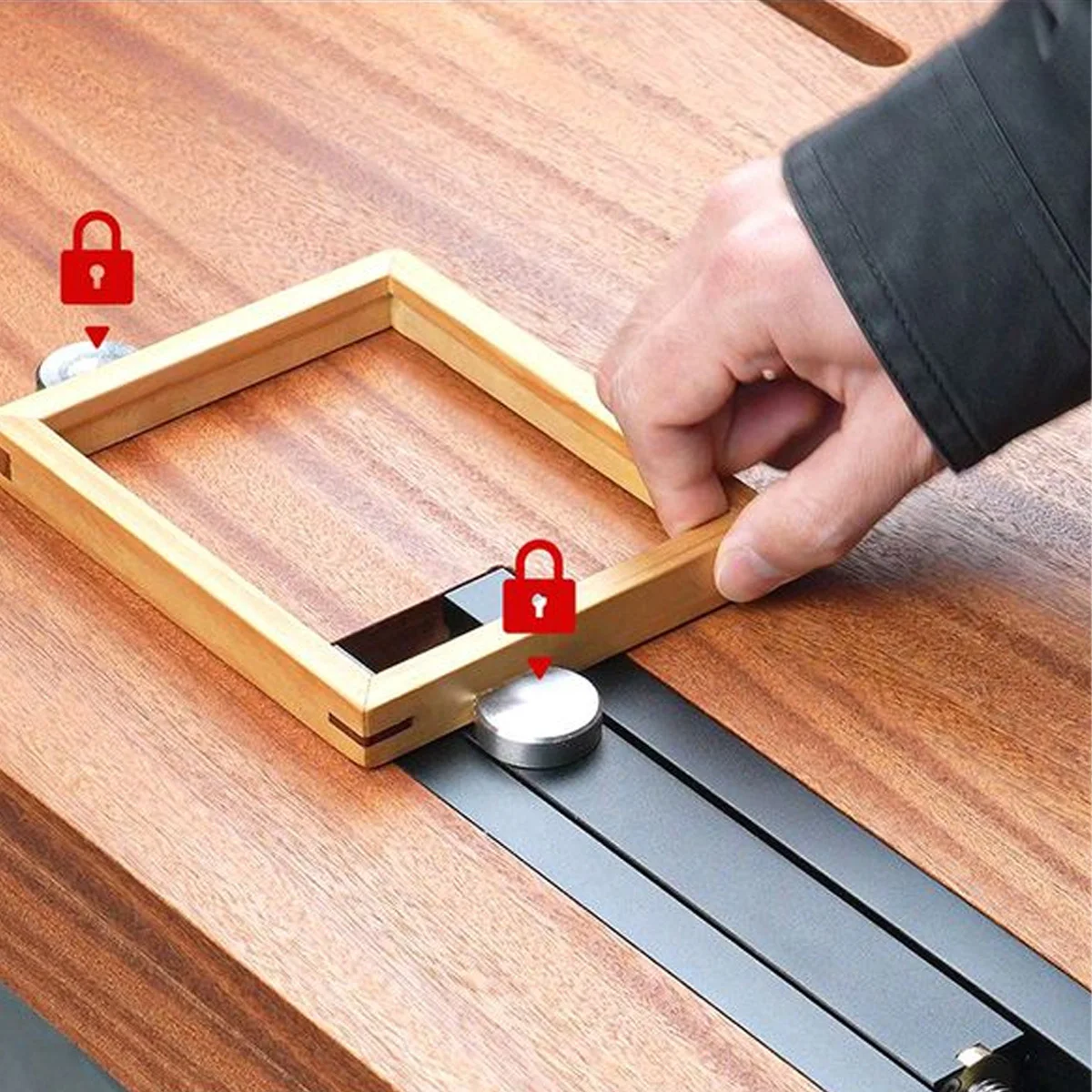 Aluminum Alloy Woodworking Bench Tail Vise End Vise, Heavy Duty Workbench Clamping System for Professional Secure Board Clamping