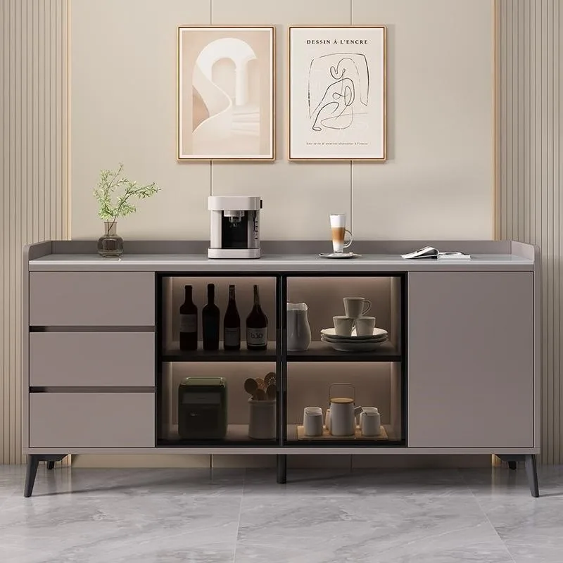 Modern minimalist high-end rock slab against the wall dining side cabinet dining room multi-functional storage kitchen cabinet