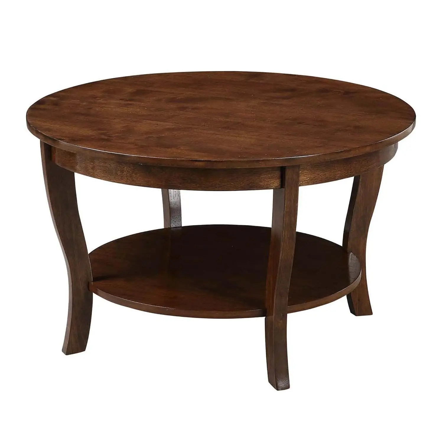 Round Coffee Table with Storage Shelf 30