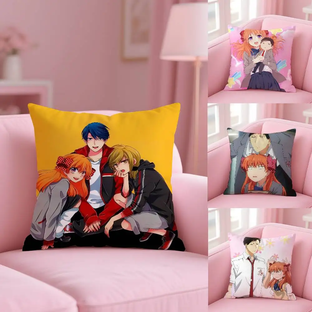 

Anime M-Monthly Girls'Nozaki-kun Pillow Case Anti-dustmite Pillowcase Invisible zipper silky short plush Sofa cushion cover