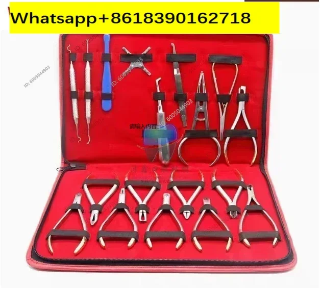 DOrthodontics Pliers Set 18pcs Orthodontic Forceps Distal End Cutter Plier Bracket Brace Remover Plier Dentistry Product