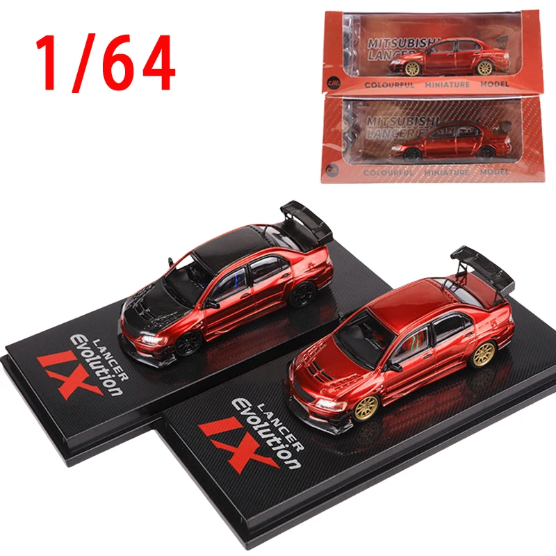 Diecast 1/64 Scale Mitsubishi Lancer EVO 9 Generation Sports Car Model AlloyLancer EVO Classic Car Model Collection